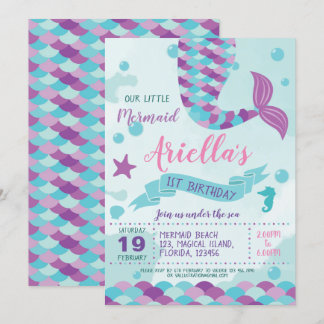 Invitation Fête d'anniversaire de la sirène