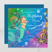 Invitation Fête d'anniversaire de la sirène (Devant / Derrière)