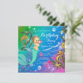 Invitation Fête d'anniversaire de la sirène (Debout devant)