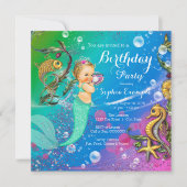 Invitation Fête d'anniversaire de la sirène (Devant)