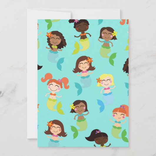 Invitation Fête d'anniversaire de la sirène (Dos)