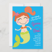 Invitation Fête d'anniversaire de la sirène (Devant)