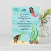 Invitation Fête d'anniversaire de la sirène afro-américaine (Debout devant)