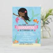 Invitation Fête d'anniversaire de la sirène afro-américaine (Debout devant)