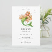 Invitation Fête d'anniversaire de la Sirène de Pêche Florale (Debout devant)