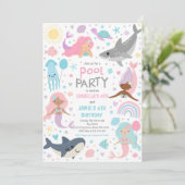 Invitation Fête d'anniversaire de la Sirène et de la piscine  (Debout devant)