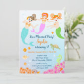 Invitation Fête d'anniversaire de la Sirène et de ses amis (Debout devant)