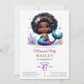 Invitation Fête d'anniversaire de la Sirène magique (Devant)
