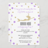 Invitation Fête d'anniversaire de la sirène mauve et or (Devant / Derrière)