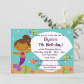 Invitation Fête d'anniversaire de la Sirène pour enfants pers (Debout devant)