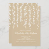 Invitation Fête d'anniversaire de la Sparkle tan Sweet sixtee (Devant / Derrière)