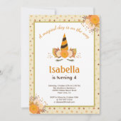 Invitation Fête d'anniversaire de la star magique de l'Unicor (Devant)