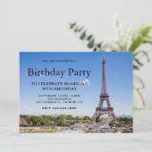 Invitation Fête d'anniversaire de la Tour Eiffel (Debout devant)