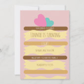 Invitation Fête d'anniversaire de la tranche de gâteau strati (Devant)