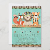 Invitation Fête d'anniversaire de la tribu Enfants (Devant)