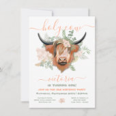 Invitation Fête d'anniversaire de la vache des Highlands (Devant)