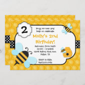 Invitation Fête d'anniversaire de l'abeille (Devant / Derrière)