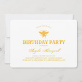 Invitation Fête d'anniversaire de l'abeille et du peigne de m (Devant)