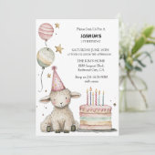 Invitation Fête d'anniversaire de l'agneau lunaire (Debout devant)