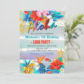 Invitation Fête d'Anniversaire de l'Aloha Luau (Debout devant)