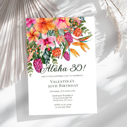 Invitation Fête d'Anniversaire de l'Aloha Luau