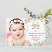 Invitation Fête d'anniversaire de lama, photo mignonne (Debout devant)