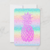 Invitation fête d'anniversaire de l'ananas à parties scintill (Dos)