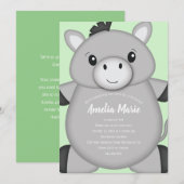 Invitation Fête d'anniversaire de l'âne vert (Devant / Derrière)