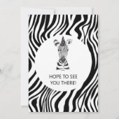 Invitation Fête d'anniversaire de l'animal zèbre  (Dos)