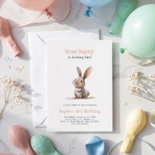 Invitation Fête d'anniversaire de lapin pour enfants mignons