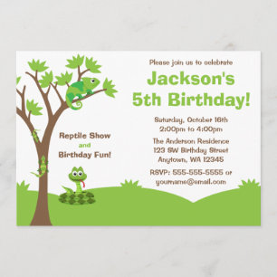 Invitation Fête d'anniversaire de l'arbre du reptile