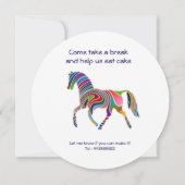 Invitation fête d'anniversaire de l'arc-en-ciel (Dos)