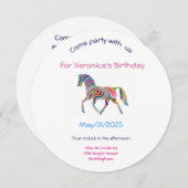 Invitation fête d'anniversaire de l'arc-en-ciel (Devant / Derrière)