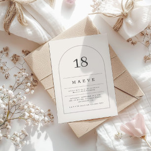 Invitation Fête d'anniversaire de l'arc minimaliste moderne 1