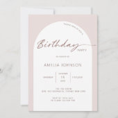 Invitation Fête d'anniversaire de l'arc moderne et minimalist (Devant)