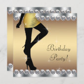 Invitation Fête d'anniversaire de l'argent et de l'or (Devant / Derrière)