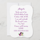 Invitation Fête d'anniversaire de l'arrangement floral (Dos)