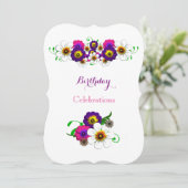 Invitation Fête d'anniversaire de l'arrangement floral (Debout devant)