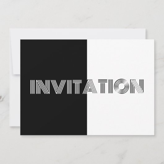 Invitation Fête d'anniversaire de l'art noir et blanc personn (Devant)