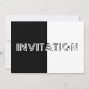 Invitation Fête d'anniversaire de l'art noir et blanc personn