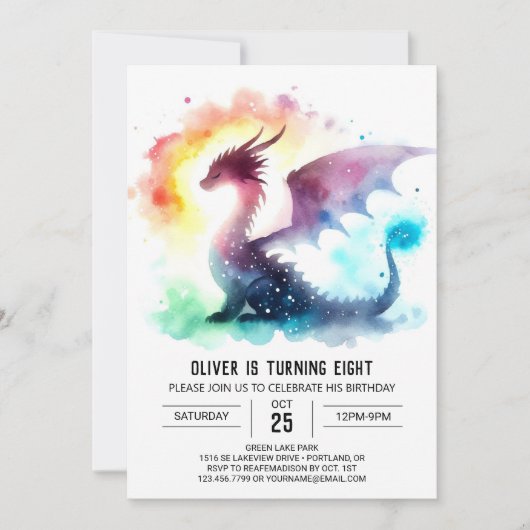 Invitation Fête d'anniversaire de l'Artisan Fiery Dragon (Devant)