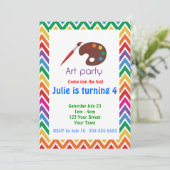 Invitation Fête d'anniversaire de l'artiste Palette (Debout devant)