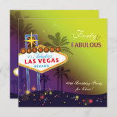 Invitation Fête d'anniversaire de Las Vegas (Devant / Derrière)
