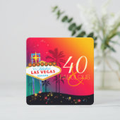 Invitation Fête d'anniversaire de Las Vegas 40 et fabuleux (Debout devant)