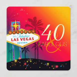 Invitation Fête d'anniversaire de Las Vegas 40 et fabuleux