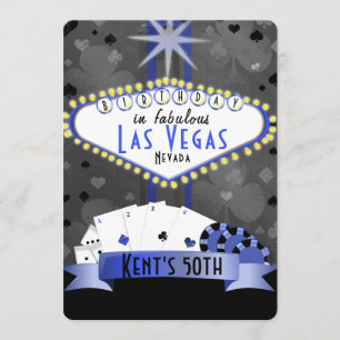 Invitation fête d'anniversaire de Las Vegas - soirée casino
