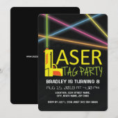 Invitation Fête d'anniversaire de laser tag pour enfants (Devant / Derrière)