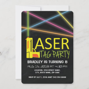 Invitation Fête d'anniversaire de laser tag pour enfants