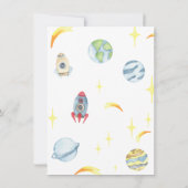 Invitation Fête d'anniversaire de l'astronaute (Dos)