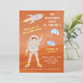 Invitation Fête d'anniversaire de l'astronaute de Mars (Debout devant)